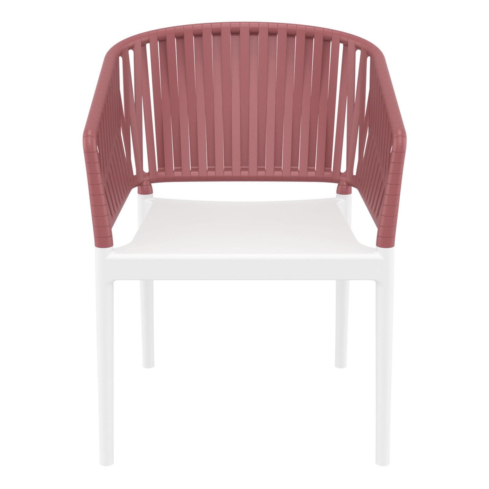 Newport Outdoor Stacking Dining Armchair, Marsala/White