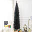 8' Artificial Pencil Christmas Tree, Slim Xmas Tree With 618 Realistic Branch Tips And Plastic Stand
