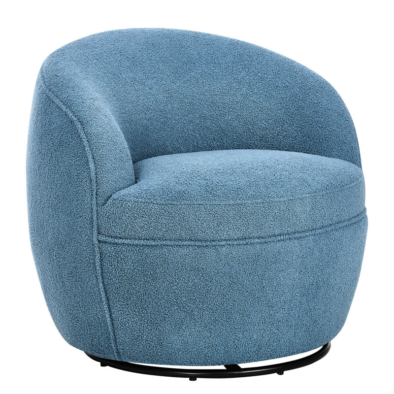 Chaise pivotante à 360 degrés en bleu - rembourrage épais, sensation luxueuse pivotant à 360 degrés, moderne, Bleu