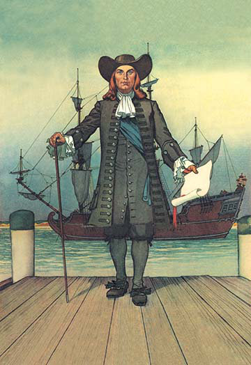William penn-impression d’art graphique, H 66 po x l 44 po x P 1,5 po