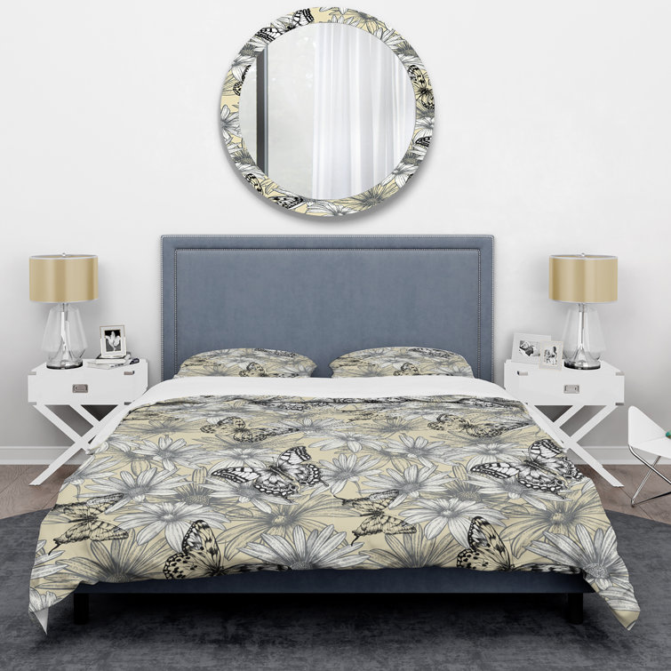 DesignArt Butterflies And Flower Duvet Cover Set | Wayfair