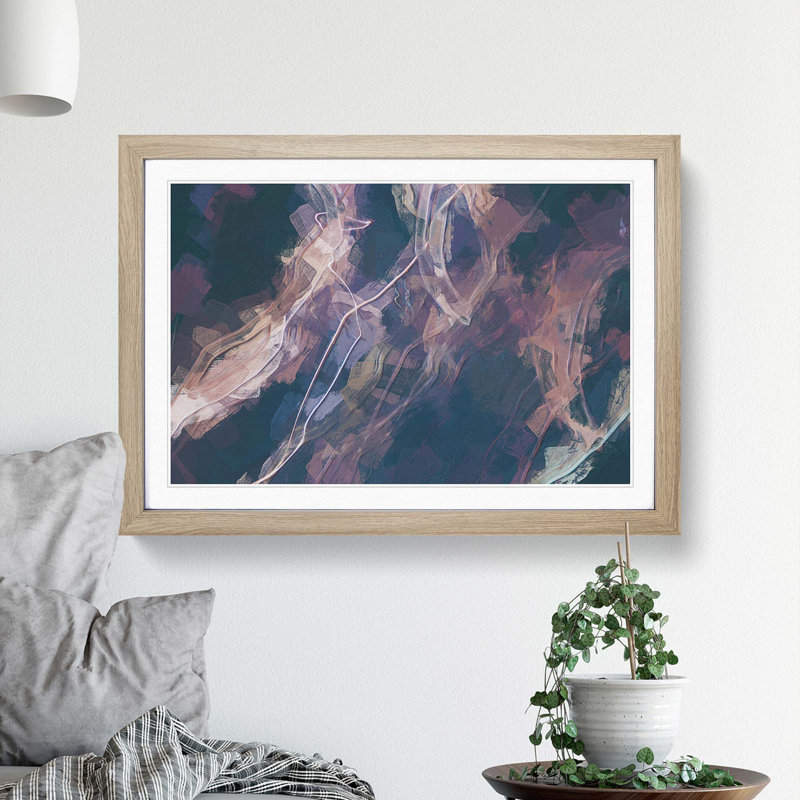 Endless Feelings in Abstract - Picture Frame Painting Print, 62cm H x 87cm W x 2cm D, Oak Framed