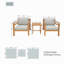 Ensemble de conversation pour patio 2 personnes en bois d'acacia avec coussins Oketa