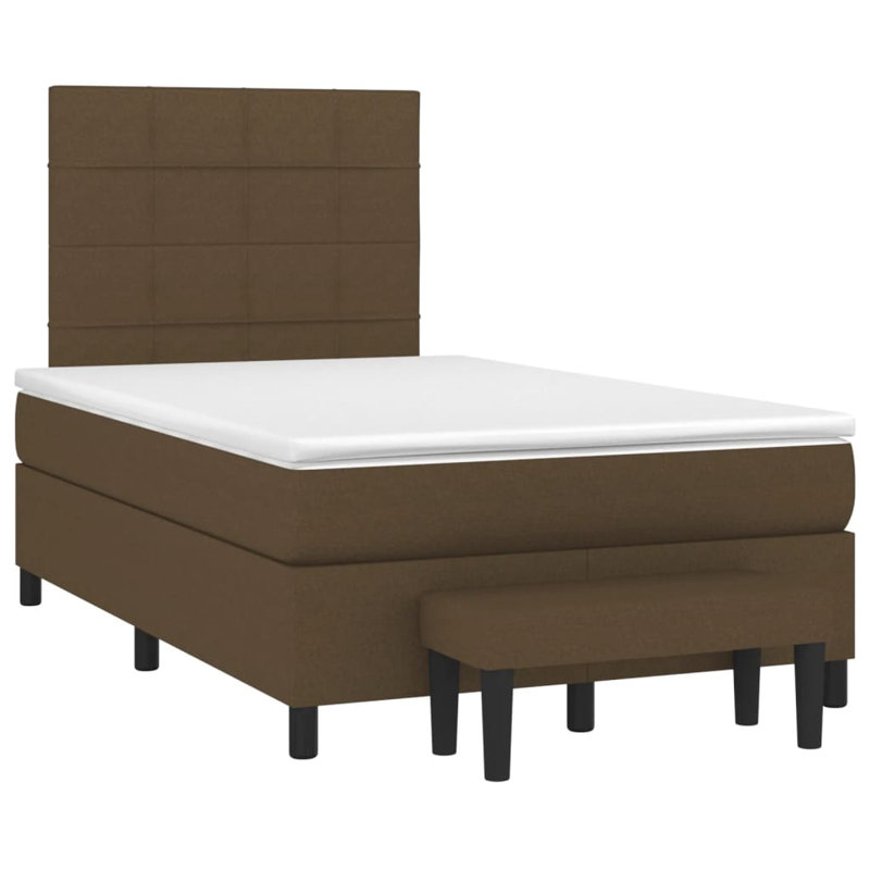 Lit sommier tapissier avec matelas Vidaxl, Brun / noir