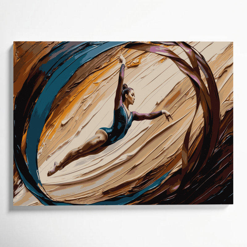 Art sportif sur toile brune, H 24 po x l 36 po