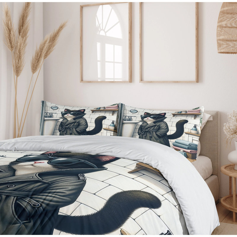 Cat Duvet Cover, Queen Duvet Cover + 2 Standard Shams