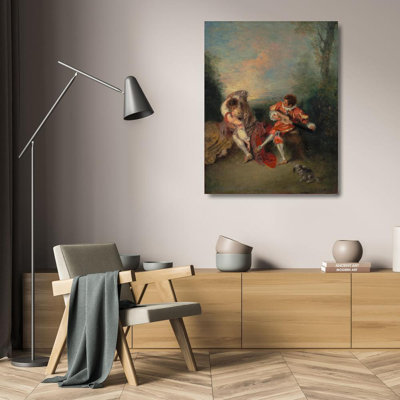 "The Surprise" by  Jean-Antoine Watteau - Gallery Wrap Canvas Wall Art