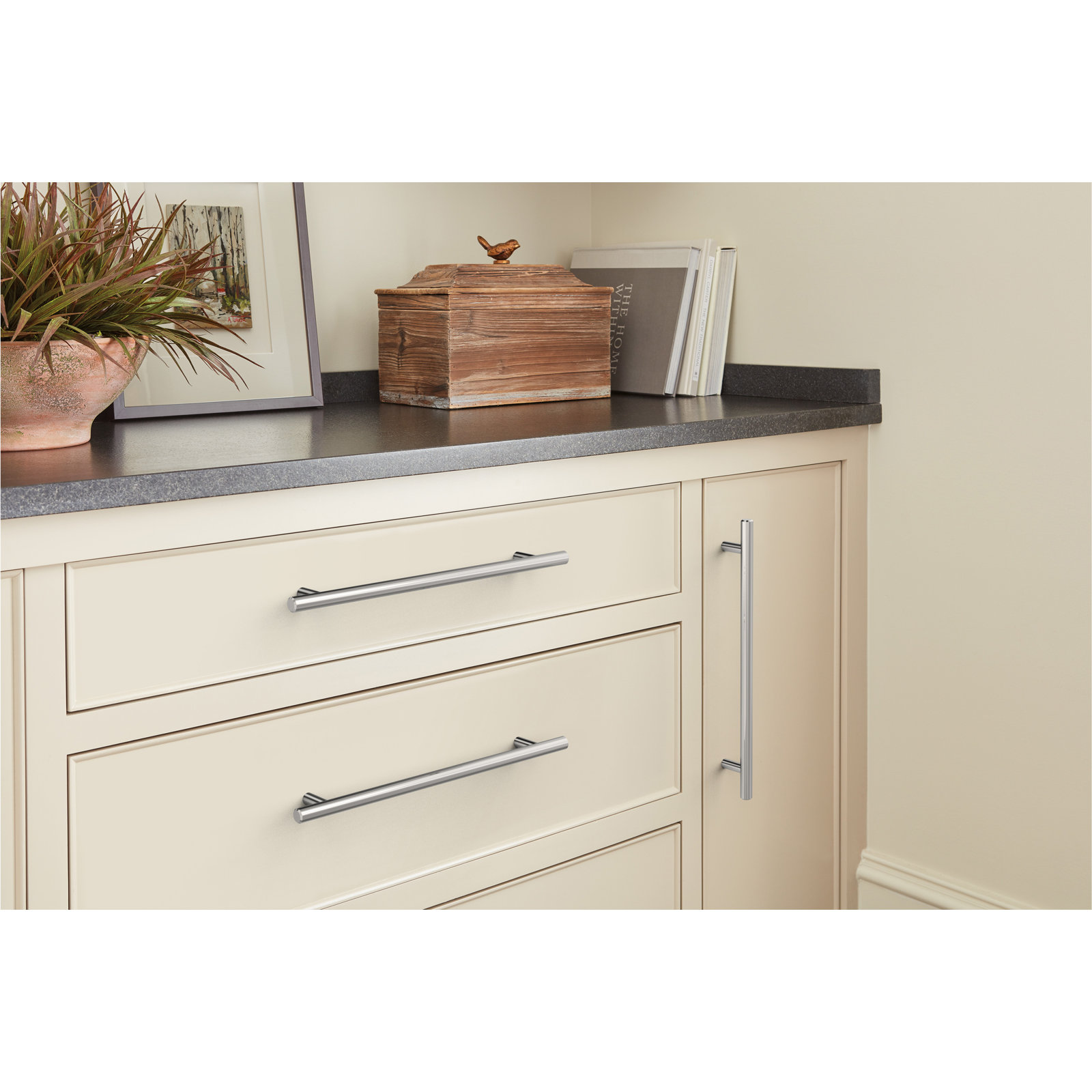 Bar Pulls Cabinet Pull, Polished Chrome, 8 13/16, 1