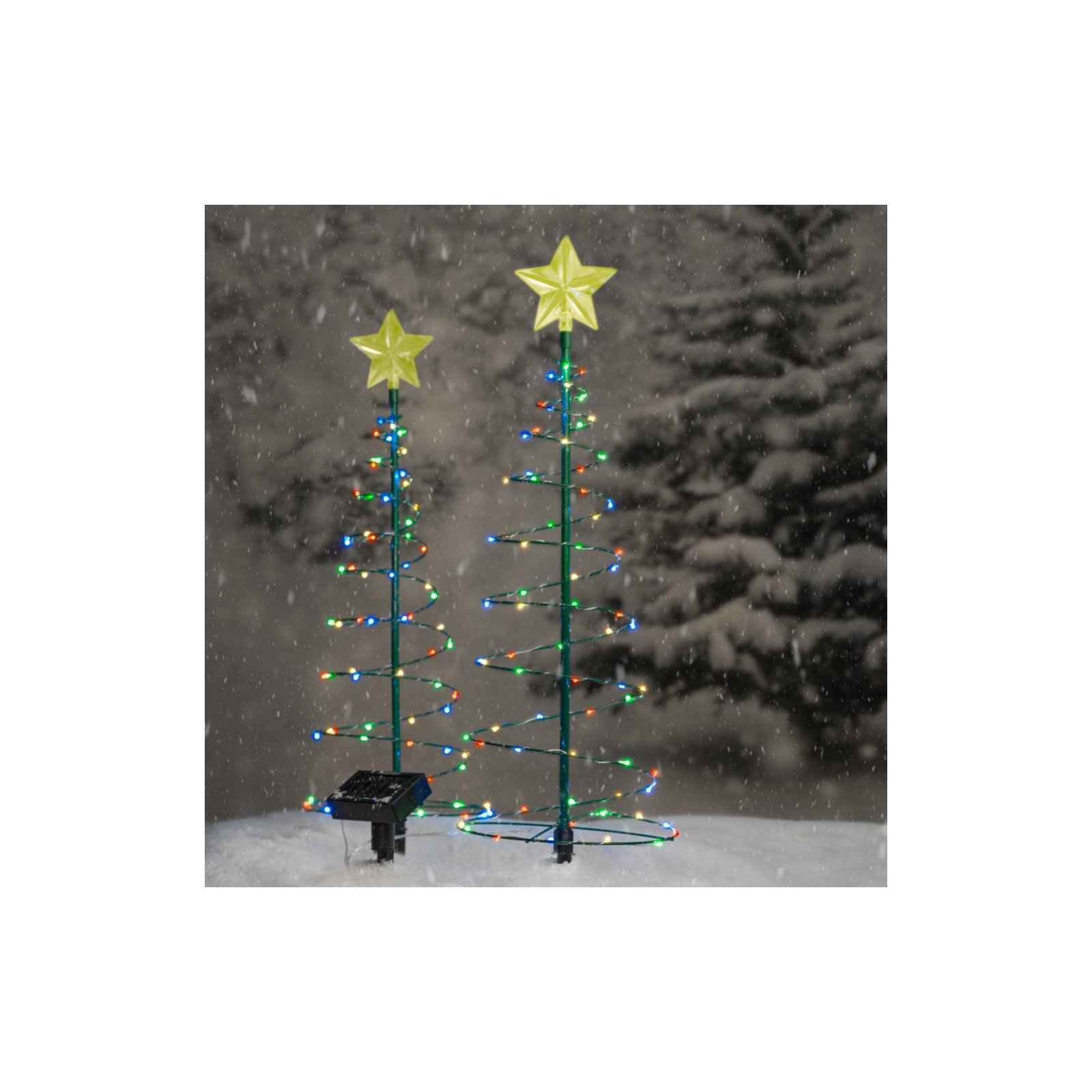 2ft Solar Powered LED Spiral Christmas Tree, Multicolor