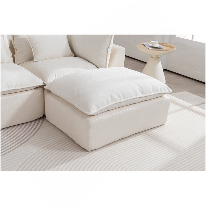 Canapé modulaire surdimensionné de 103,15 po de large avec canapé modulaire True Relax Comfy et sièges larges et profonds pour ensembles de meubles de salon, 3 sièges avec repose-pieds