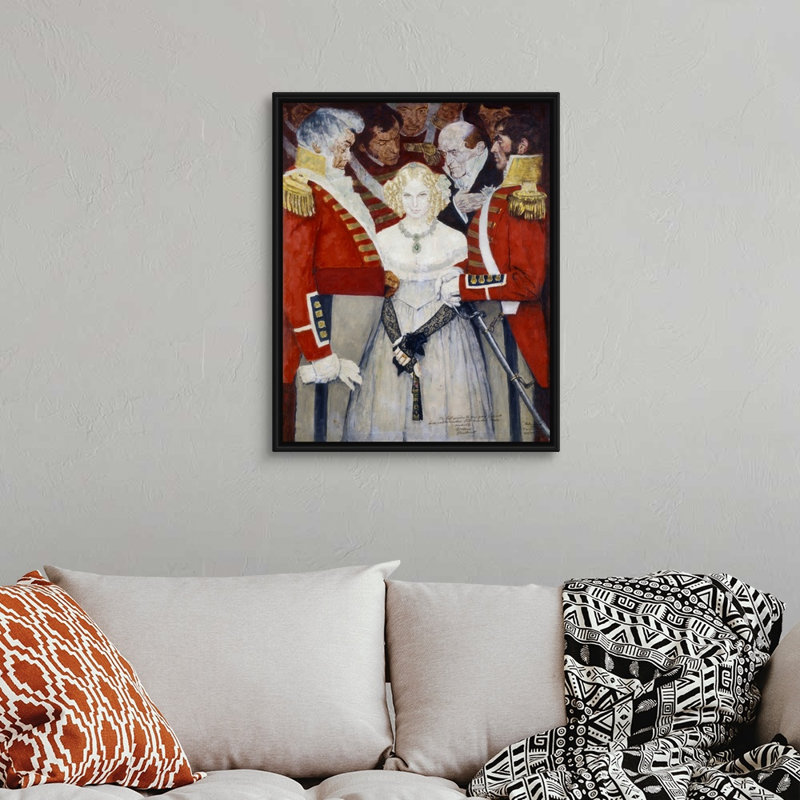 Art mural Becky, H 32 po x l 26 po x P 1,75 po, Cadre flottant noir