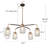 Bergeson 5-Light Dimmable Sputnik Chandelier with Hand-Blown Wavy Glass Shades