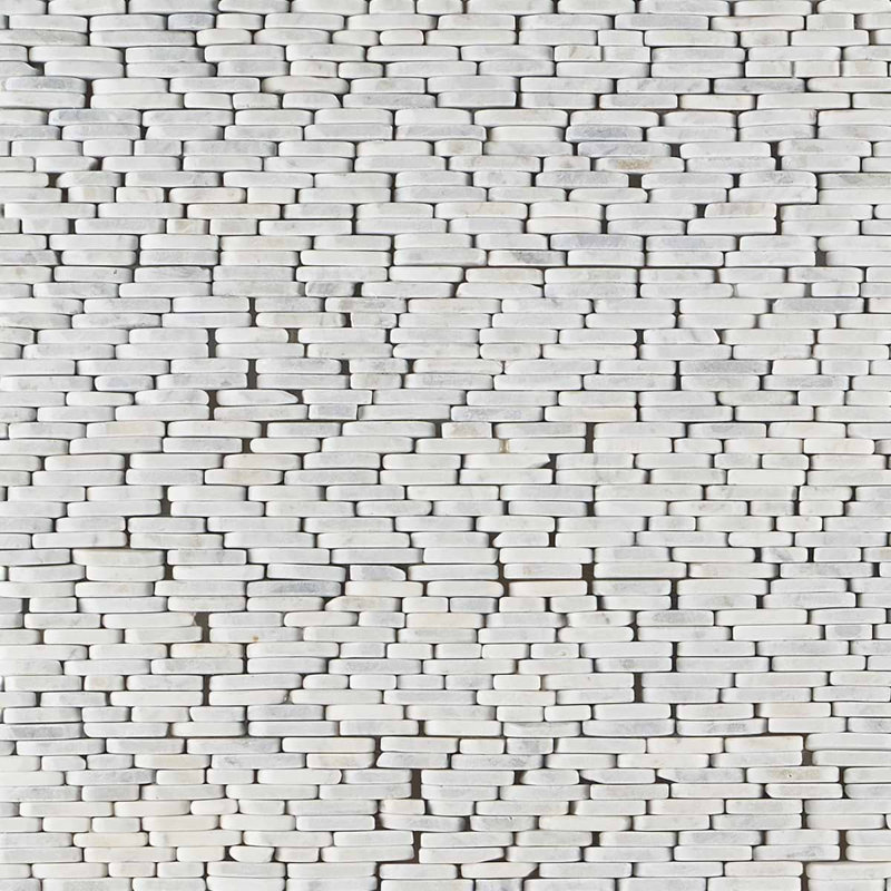 Nature Stacked Pram Gray Pebble Mosaic Tile, Carrara
