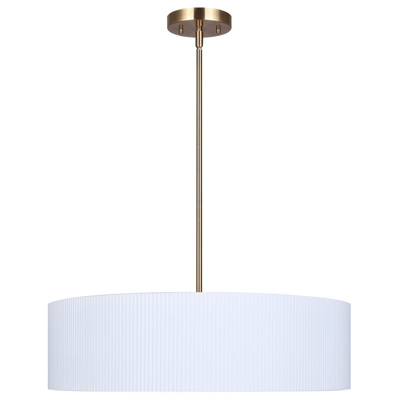 Anistyn 3 - Light Drum Contemporary Chandelier, Matte White, 14.63" H x 22" D x 22" d