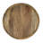 Round Mango Wood Coffee Table with Rimmed Bowl Top & Sturdy Pedestal Base, 27.5” Wide
