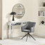 Calley Luxury Bucket Tub Swivel Dining and Office Chair with Metal Legs (Set of One)-2022930144