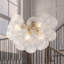 6 - Light Dimmable Swirled Glass Globe Sphere Chandelier-1186414689