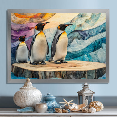 Penguin Family On The Slide II - Penguin Wall Art