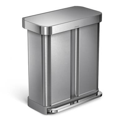 simplehuman® Open Top Stainless Steel Trash Can - 30 Gallon H-7364