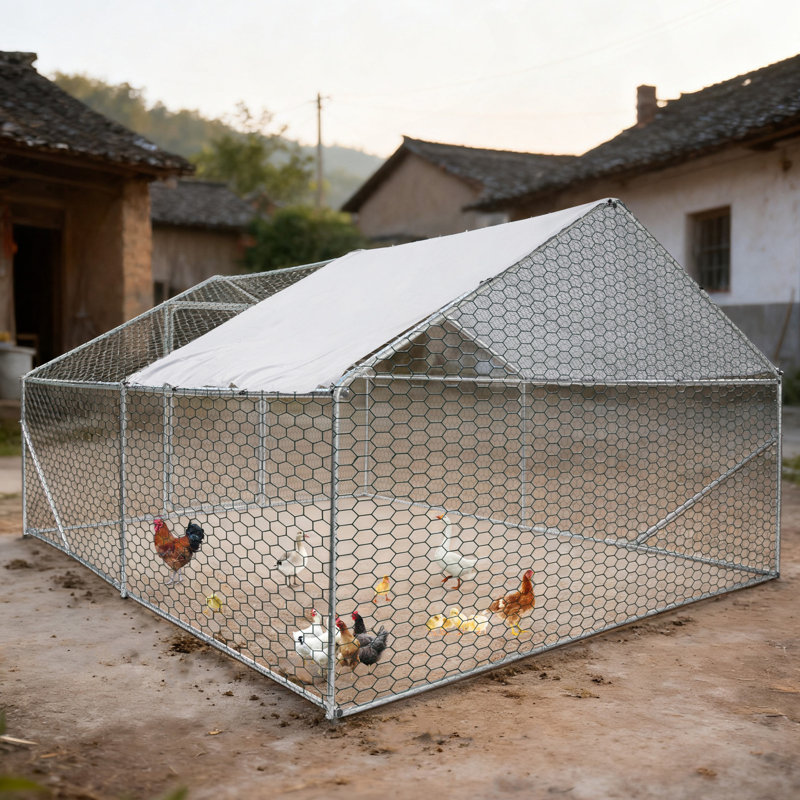XPT034 Outdoor Chicken Coop Metal Big Space 13*10*6FT
