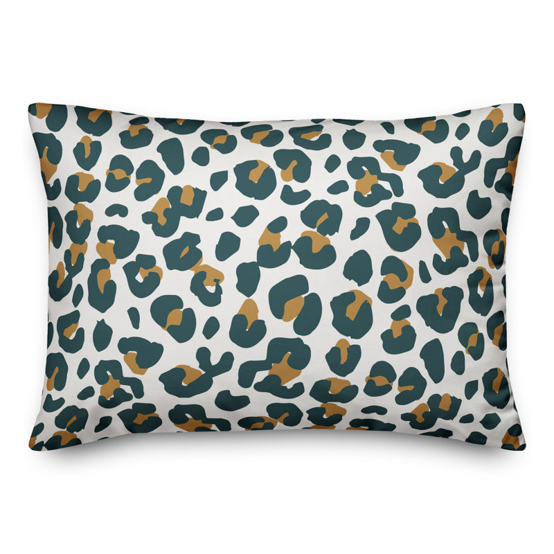 Coussin lombaire rectangulaire à imprimé animal, Blanc