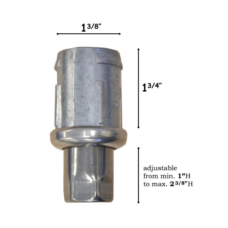Stainless Steel Adjustable Bullet Feet for 1-5/8" O.D Tubing