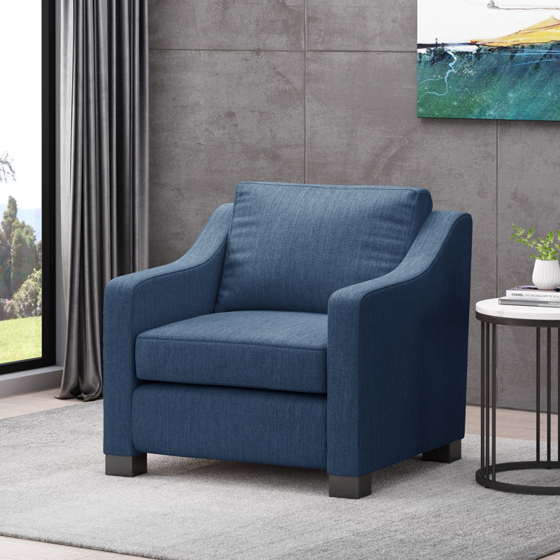 Fauteuil club rembourré - bleu