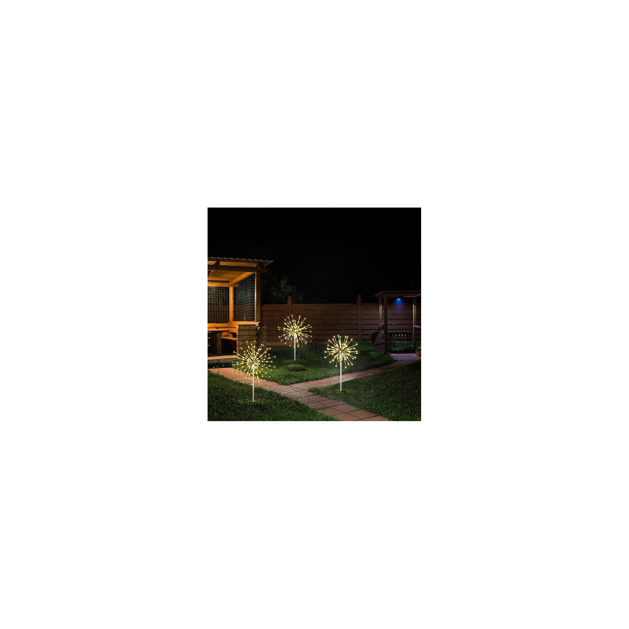 Starburst Light Lighted Ball 120 Led Firework Lights Twinkle Warm White Hanging Ball Dual-use For Patio Walkway Pathway Decoration Indoor/outdoor