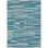 10' X 14' Teal Blue And Ivory Striped Washable Indoor Outdoor Area Rug