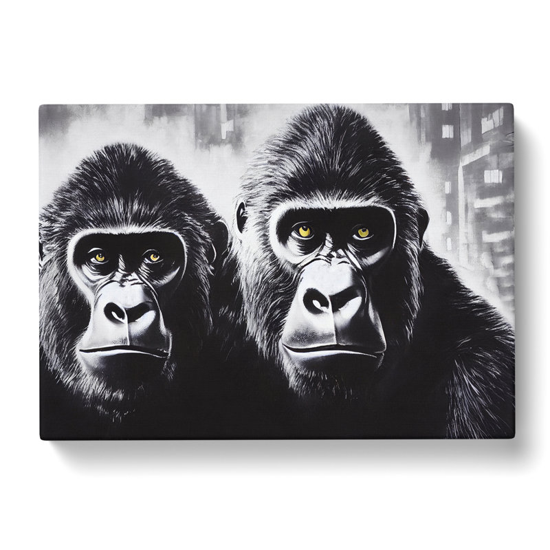 The Two Gorillas - Wrapped Canvas, 40cm H x 60cm W x 3cm D