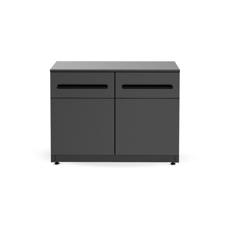 Module de cuisine d'extérieur bas 90 avec plateau en acier résistant à la chaleur, tablette de rangement et pieds réglables Cozze Elements