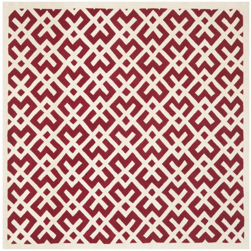 Teresita Hand Tufted Wool Geometric Rug, Square 7'