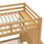 Structure de lits superposés en bois massif avec tablettes intégrées et garde-robe, lit superposé avec lit inférieur démontable et bureau-1166470288-1166470289