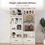 5-Tier Glass Display Cabinet with LED Lights & Adjustable Shelves & 1 Drawer-1377690061