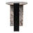 Lyra 20" Modern Round Asymmetrical Marble Accent Table, Ivory & Black Natural Veined Stone with Black Iron Metal Base for Living Room