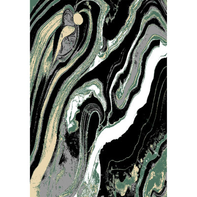 Galaxy Series Abrstract Black/Gray/Ivory/Beige Area Rug