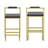 Set Of 2 Bar Stools With Backrest & Footrest, Counter Height Velvet Upholstered Dining Chairs For Kitchen Island-1400888235