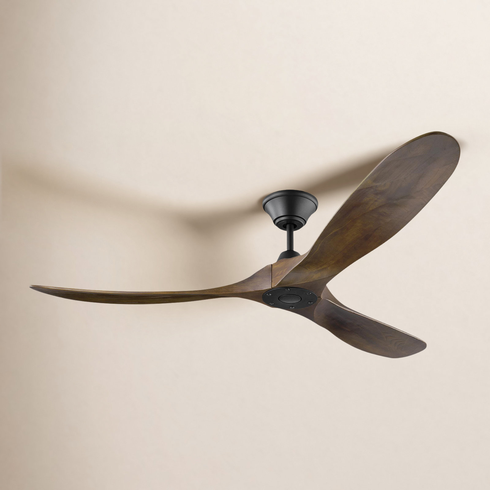 Obsidian 88" Ceiling Fan, Matte Black with Dark Walnut Blades, 60 inches