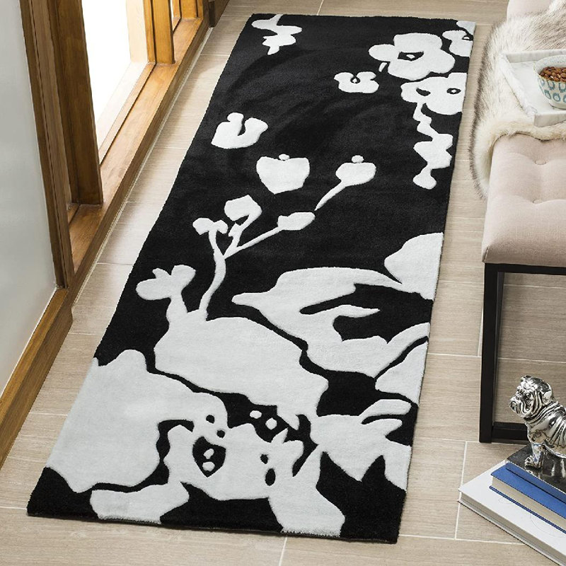 Tapis à la main Modern Art Collection, Tapis de couloir 2 pi 3 po x 8 pi