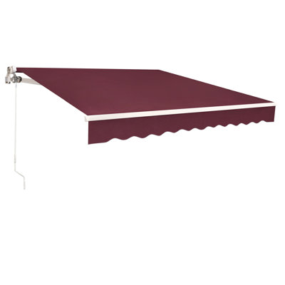 Manual Retractable Patio Door/Window Awning, Sunshade Shelter Outdoor Canopy
