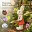 Statue de lapin de 43 cm avec pot de fleurs, sculpture, ornement de jardin