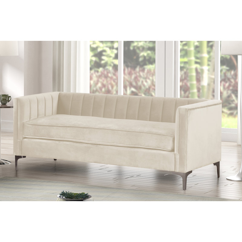 Louis 72'' Velvet Sofa,  Beige