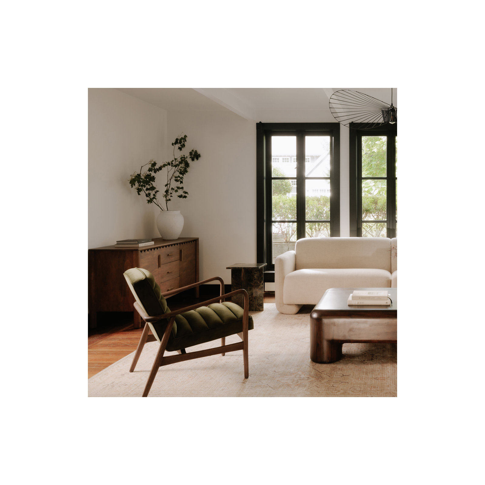 Rience End Table, Green Marble