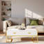 Modern Rectangular Coffee Table With 4 Drawers And Gold Base-1111542704
