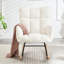 Fauteuil coulissant blanc avec revêtement doux, structure en métal, grande capacité de 300 lb, facile à assembler pour les espaces de loisirs