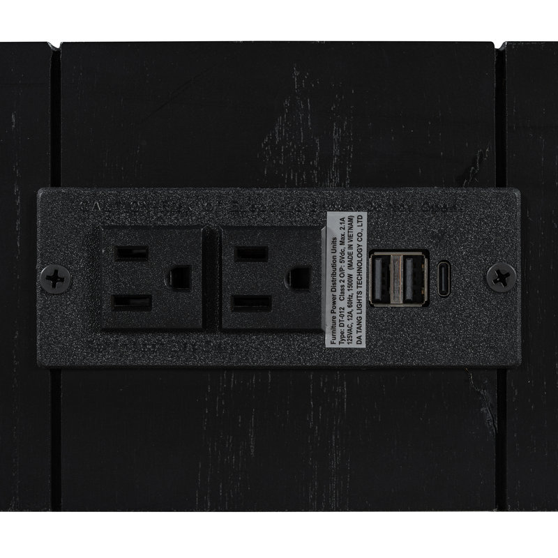 Console avec tiroir et station de charge, Noir