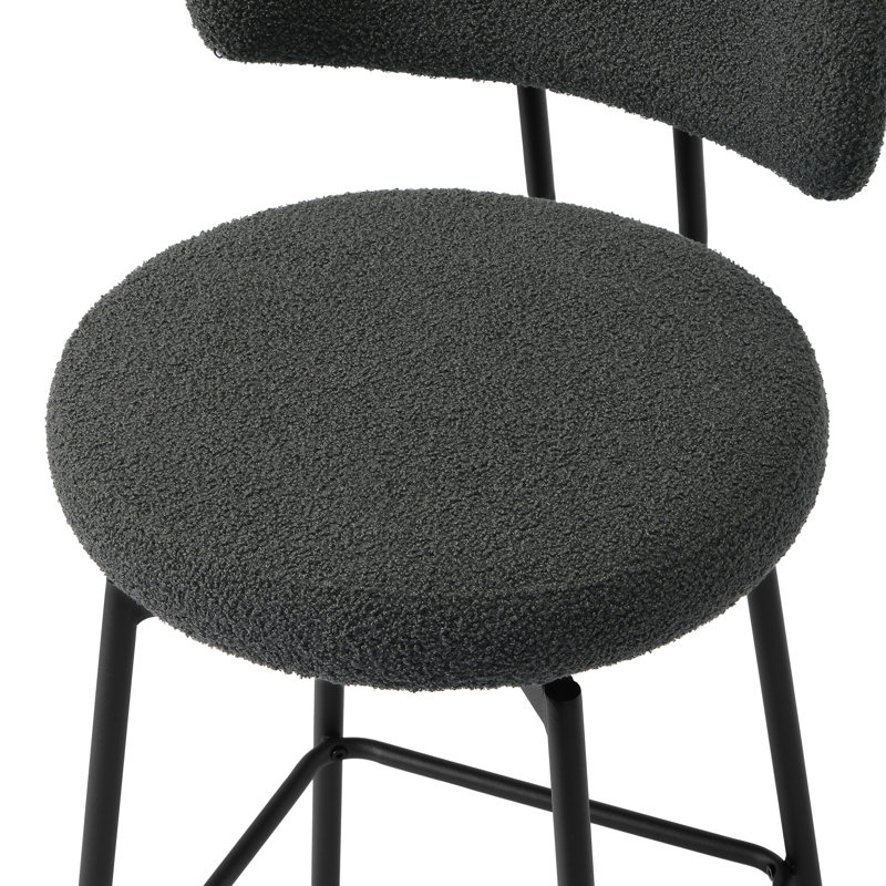 Tabouret de comptoir pivotant 27 po Bayville, Gris anthracite