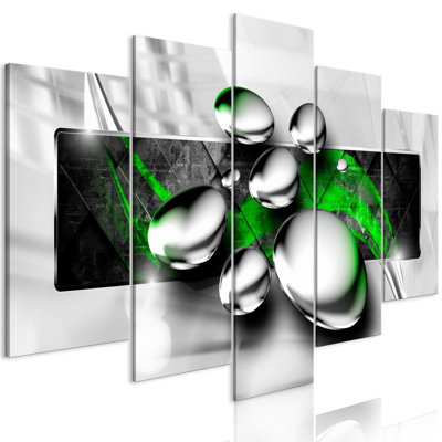 «Shiny Stones Green», 5 pièces sur toile, 5 pièces