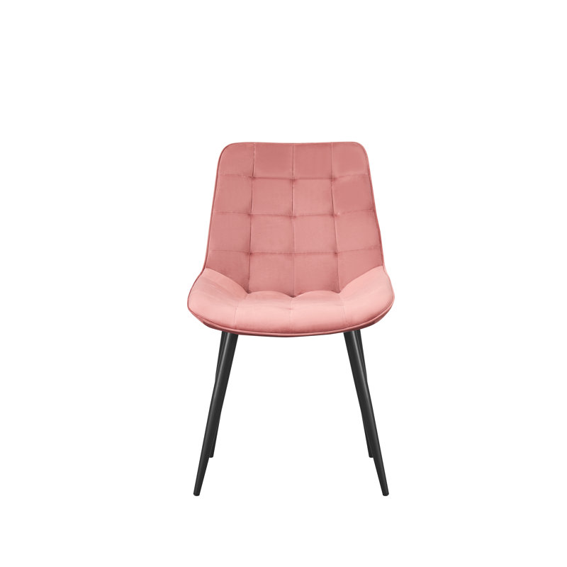 Hindman 46cm H Velvet Upholstered Side Chair in Grey, Pink