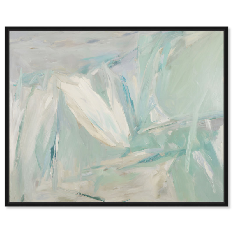 «Teal Sea III», impression sur toile encadrée par Art Remedy, cadre noir, 45 x 36, H 46 po x l 37 po, Cadre noir